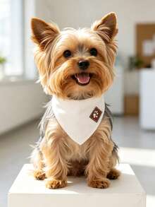 Polyester Casual Pet Triangle Scarf, With Cute Dog Pattern, Pet Supplies, Dog Accessories, Cat Accessories. Suitable For Small And Medium Cats And Dogs For Outdoor And Daily Wear (Not Suitable For Large Dogs). - White - View 5