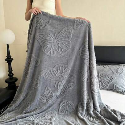 Soft & Comfortable Jacquard Flannel Blanket, Suitable For Sofa And Bed, Women's Lightweight Plush Warm Throw, Thin & Breathable Decorative Blanket For All Seasons
