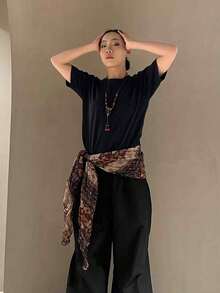 Boho Jazz Dance Scarf: Vintage Fringe Shawl And Waist Belt - 異國咖色長巾 - 查看 13