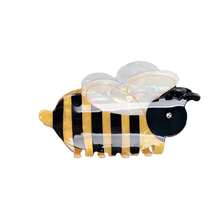 1 pieza Nuevo clip de pelo con forma de abeja linda, accesorio de pelo de animal, clip de pelo de dibujos animados, clip de pelo de acetato - Amarillo - Ver 4