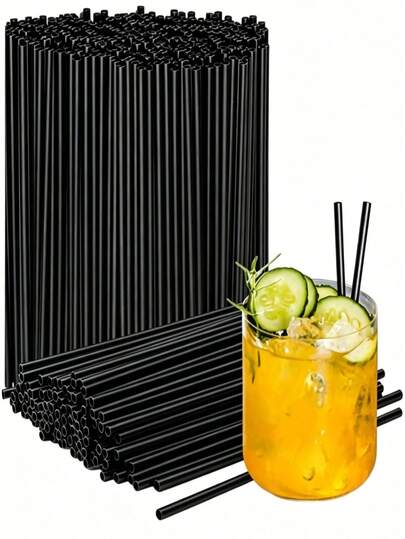 800/600/400/200/100/1pc Black Coffee/Beverage Stirrer, Can Be Used As Coffee Straw Or Cocktail Mixer, Beverage Straw, Pointed Tip, Transparent/Black, For Milk Tea, Soy Milk, Juice, Supplies, Straw, Black Beverage/Bar Juice/Coffee Straw, Suitable For Iced Coffee, Smoothie, Milkshake And Any Cold Drinks, Suitable For Wedding Event Party