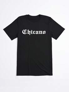 Camiseta Oversize Negra con Estampado  para Mujer Casual Urbana - Negro - Ver 2