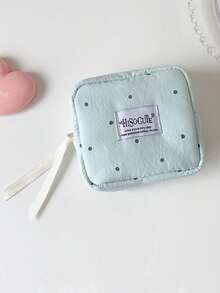 1 Buah Tas Kosmetik Mini Portabel Motif Polkadot dengan Resleting, Tas Penyimpanan Pembalut Wanita, Tas Perlengkapan Mandi Portabel Multifungsi, Dompet Koin - MultiWarna - View 16