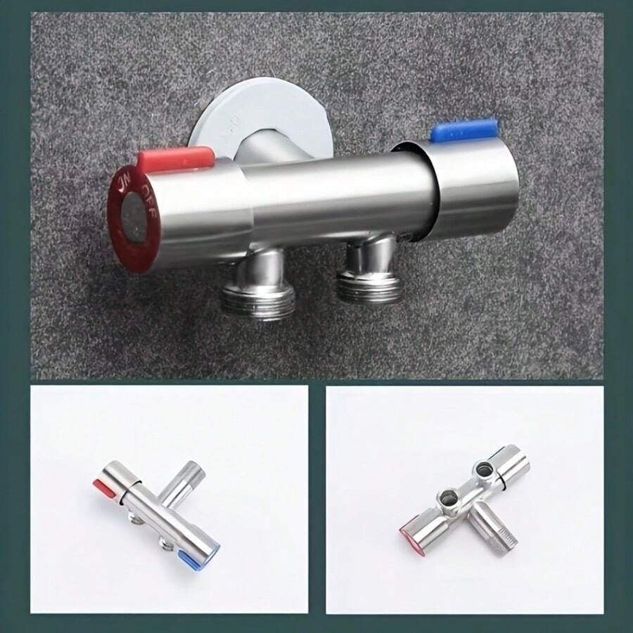 Thickened Anti-Explosion Angle Valve, 1/4" Universal Installation Interface, Sealed Leak-Proof, Water Supply Control For Kitchen, Bathroom, Balcony, Suitable For Water Heater, Toilet, Washing Machine - Popularity - View 1