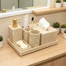 Bathroom Accessories & Sets - Yellow Bark Texture - View 4