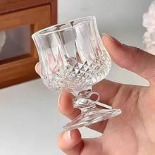 12/6/4/2/1pc Diamond/Butterfly Pattern 40ML Stemmed Glass Cups, Transparent And Refractive, High-Aesthetic Mini One-Sip Cups, Stemmed Design Prevents Overdrinking - Clear - View 7