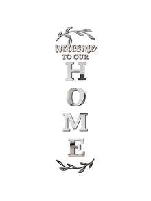 1 Set "Welcome To Our Home" 3D Acrylic Mirror Wall Sticker - Self-Adhesive Reflective Pattern, Suitable For Living Room, Bedroom, Bathroom - Elegant Beige And White Design With Olive Wreath Pattern, Mirror Wall Decal - Multicolor - View 8