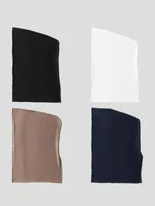 1 pieza Pañuelo turbante clásico de unicolor y elegante para mujer, diadema de moda, antideslizante, transpirable y de tejido de viscosa suave, apto para uso diario, yoga, deportes y actividades al aire libre - Hiyab de cinta larga de 3 capas - Ver 23