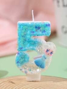 Série de bougies d'anniversaire, faveurs de fête, bougies décoratives pour gâteau d'anniversaire, bougies de célébration d'anniversaire, décorations faites à la main - Glace et neige - Voir 7
