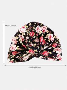 1pc Women's Cashew Flower Print Double-Layer Headscarf Hat, Turban Hat, Suitable For Daily Use Sleep Bonnet - Multicolor - View 12