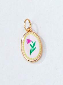 Collar ajustable de cuerda colorida con colgantes de esmalte intercambiables, colgantes de dibujos animados desmontables chapados en oro (patrones de gato, langosta, fruta, flor), set de joyas personalizables de verano para regalo - Multicolor - Ver 36