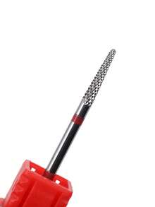 3/32" Tungsten Carbide Nail Drill Bits, Professional Tungsten Carbide Nail Cleaning Drill Bits For Removing Calluses And Dead Skin, Bi-Directional Rotation - Red - View 2
