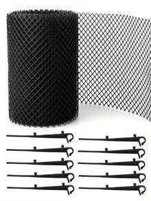 Red de protección de plástico para canaletas de drenaje, red para aleros, red para canaletas para evitar el bloqueo de hojas, cubierta de malla para bajantes - 0,18 m de ancho * 6 m de largo (10 clavos) - Ver 7
