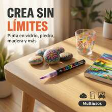 Marcadores Acrílicos de Tinta Directa 48 Colores – Plumones de Punta Pincel Suave, Set de Marcadores para Arte y Dibujo en Múltiples Superficies - 0 - Ver 6
