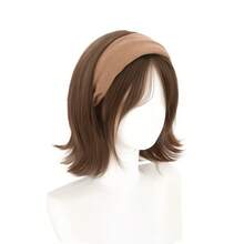 Wig Bando Wanita dengan Rambut Pendek Lurus, Bahan Wig Sintetis, Cocok untuk Pemakaian Sehari-hari, Mudah Dipakai dan Mudah Dibersihkan - MultiWarna - View 12