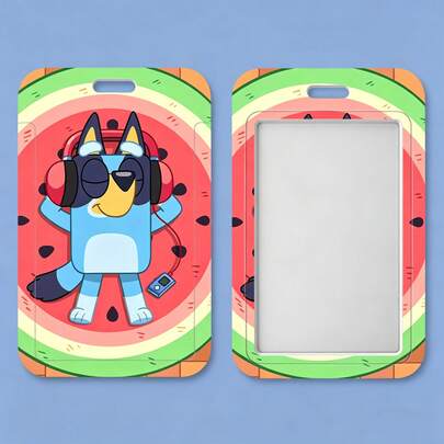 Bluey 1pc The Popular 2026 Bruika Set Is Here! Super Cute Bruy Watermelon Style Design, Bright Colors, Full Of Vitality. Compatible With Campus Cards, Bus Cards, And Access Cards. The Hanging Rope Hole Design Can Be Carried With A Hanging Rope Neck, Practical And Versatile. Affordable And Small Items, Super Thoughtful Gifts For Family