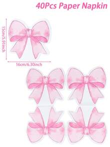 40/20pcs Pink Bow Napkins, Pink Bow Themed Disposable Paper Napkins, Pink Bow Birthday Decoration Tableware Napkins,Cute Bow Tableware Supplies Tea Wedding Party Decor,Baby Shower Decorations,Home Decor,Tabletop Decor,Pink Bow Napkins, Party Supplies,Wedding Supplies, Bridal Showers And Birthday - Pink Bow - View 13