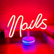 1pc Nails Neon Light Sign, USB Or Battery Powered, Nail Neon Light Sign, Fragrance-Free, Suitable For Nail Salons, Beauty Rooms, Bedrooms, Hair Salons, Indoor And Outdoor Use, Bars, Valentine's Day, Children's Day, Mother's Day, Christmas And Other Holidays Decoration, Perfect Gift For Birthday And Christmas - White - View 26