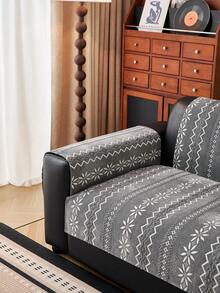 1 chiếc vỏ gối sofa họa tiết hình học Bohemian, chất liệu jacquard chenille, mềm mại, bảo vệ đồ nội thất bốn mùa, chống trượt, chống bụi, chống nhăn, bền, chống trầy xước do mèo cào, phù hợp với sofa 1-4 chỗ và sofa hình chữ L. - Xám - Xem 5