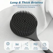 1 chiếc bàn chải tắm cán dài bằng silicon, bàn chải chà rửa hai mặt, bàn chải massage khi tắm, bàn chải chà lưng dày. - B - Xem 4