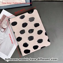 1PC Pink With Black Brushstroke Dots Print Tablet Case With Pen Holder,Compatible With IPad 10.9/10.2/ Air 5th Gen/Pro11/10th/9.7/Air 2/ (7th Gen)/ (8th Gen)/ Air 4/5/ Pro 11/ 10th Generation 10.9-Inch 2022 Smart Case/ Air 13(M3 2025)/ Air 11(M3 2025)/ Air 11(M3 2025)/ 11(A16 2025),Compatible With Oppo Pad,Compatible With Huawei Matepad,Compatible With Vivo Pad,Compatible With Honor Pad,Compatible With Lenovo Xiaoxin Pad - Multicolor - View 10