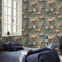 1 Roll Luxury Floral & Bird Pattern Wallpaper, Fashionable Botanical Floral & Bird Pattern Wallpaper, Exquisite Interior Decor Adhesive Film, Suitable For Decorating Rooms, Kitchens And Cabinet Surfaces, Easy To Install And Remove, Handmade Stickers - Flowers and Birds - View 5