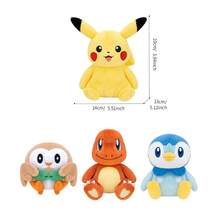 Miniso Pokémon Pikachu/Rowlet/Charmander/Piplup Cheerful Doll,Embroidery Details & Smooth Edges, Lightweight & Portable, Great For Daily Companion, Travel & Surprise Gift Giving(1 PC) - Multicolor - View 9