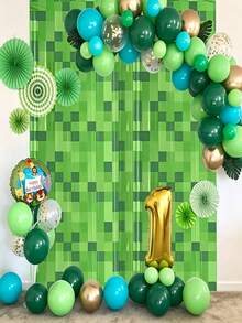 1/2 Dây ruy băng tua rua chủ đề pixel màu xanh lá cây, trang trí tiệc pixel, phông nền hoạt hình cho tiệc sinh nhật chủ đề trò chơi, hình nền trò chơi, biểu ngữ vải chủ đề trò chơi, thiết kế pixel, dây ruy băng khảm, trang trí phông nền sự kiện sinh nhật. - Xem 8