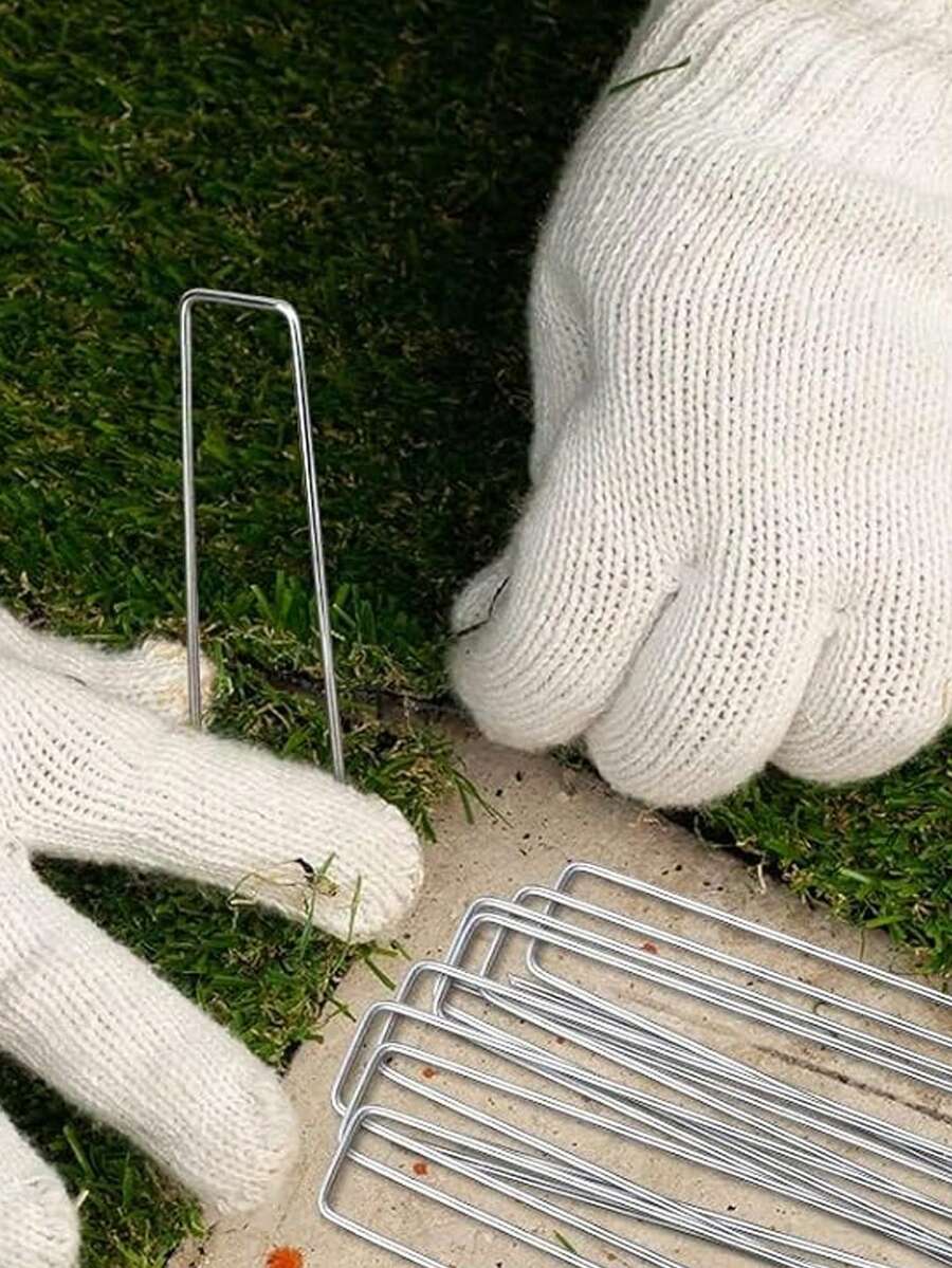 10/20/30/50/100pcs U-Shaped Garden Stakes, Heavy Duty Metal Landscape Fabric Ties, For Securing Barriers, Ground Coverings, Fences And Artificial Turf - Great For Gardening And Landscaping Projects! Gardening Tools - A - View 1