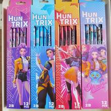 24支/12支装 女童2B铅笔套装 - 盒装文具，优雅美观，书写流畅，适合记笔记、学校作业、家庭作业、节日和生日礼物 [款式随机发货] - 彩色 - 查看 9