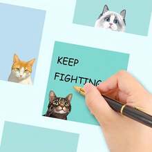 1/4/8 Sets Notas Adhesivas con Forma de Gato Negro Lindo, Adecuadas para Escritorio de Oficina, Bloc de Notas Autoadhesivos, Cuadernos Cuadrados con Patrones de Gato, Adecuados para Útiles Escolares, Regalos para Amantes de los Gatos, Regalos para Maestros, Decoración de Tablero de Anuncios con Tema de Gatos - Unitalla - Ver 6