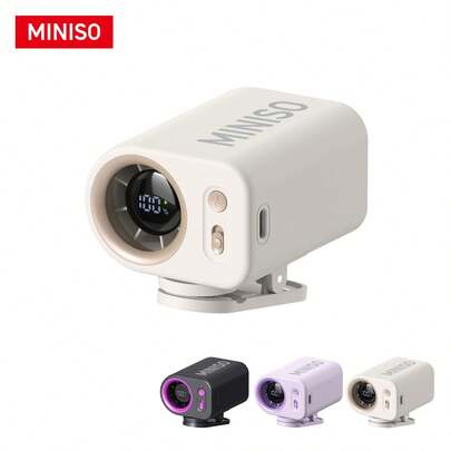 Miniso 高速便携式夹式风扇，3000mAh电池，USB-C快充，最高20000转/分钟电机，智能显示屏，360°可调节，适用于办公室、家庭、户外，多功能设计，可手持/桌面/腰夹使用
