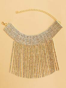 1pc Sexy Crystal Leg Chain, Suitable For Evening Gown - Gold - View 5