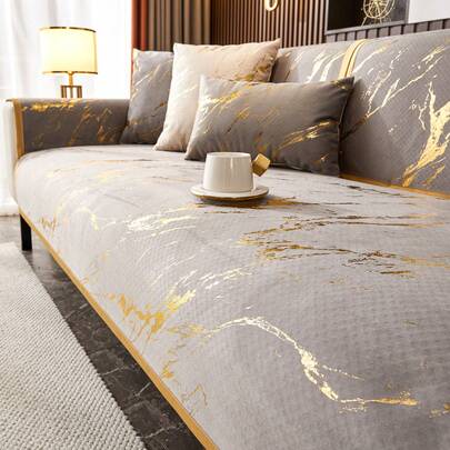 1 chiếc đệm sofa mạ vàng sang trọng, chống bụi, chống trượt, có thể giặt, thời trang, thân thiện với thú cưng, phù hợp cho mọi mùa.