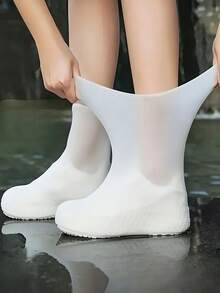 防水防滑鞋套，防水可重複使用防滑，男女通用，彈性且易於清潔 - 多色 - 查看 1