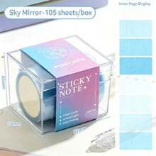 Hộp 105 tờ giấy ghi chú trong suốt màu ngọc trai, dùng để ghi chú, đồ dùng học tập, cho học sinh, mùa tựu trường. - Một cỡ - Xem 10