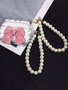 Advanced Elegant Golden Pearl Letter Keychain, Letters A-Z Three-Dimensional Pendant, Elegant Pearl Chain Flash Diamond (Removable According To Personal Preference) Fashion Alloy Keychain Ring, Earphone Pendant, Backpack Charm Car Keychain - 金色 - 查看 4
