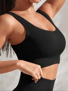 SENSUAL LINGERIE INTIMATE BOUTIQUE Set Of 2 Tank Tops, Fitness Top Style, Thick Ribbed Material With Reinforced Closure - 1 Unit, Black Color (1 Piece Included) - View 1