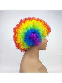 Wig Badut Warna-warni, Warna Acak, Satu Ukuran Cocok untuk Sebagian Besar Orang, Perlengkapan Permainan Kostum, Kebanggaan, Gaun Pesta - MultiWarna - View 10