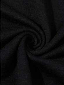 Camiseta Gráfica con Eslogan Clásico, Casual, Negra, para Verano - Negro - Ver 3