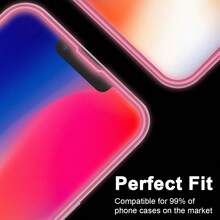 2pcs Pink Luminous Air Cushion Screen Protector, Made Of High-Hardness Tempered Glass, Durable And Scratch-Resistant, Compatible With IPhone 17 ProMax/16 ProMax/15 ProMax/14 ProMax/13 ProMax/12 ProMax/11 ProMax/17 Pro/16 Pro/15/14/13/12/11 Series - Black - View 7