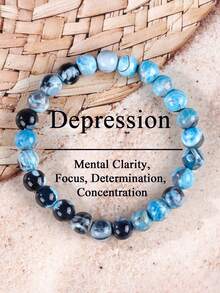 Bohemia Blue Fire Agate Beaded Bracelet For Women Men, Mental Clarity & Focus, Enhancing Determination Boosting, Energy Healing Spiritual Jewellery For Daily Wear - Multicolor - View 7