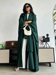 1 chiếc Abaya bằng satin, được chế tác tinh xảo, chất liệu thanh lịch và duyên dáng, kiểu dáng cardigan mở thời trang, phù hợp cho phụ nữ mặc hàng ngày. - Nhiều màu - Xem 5