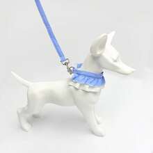 Bộ dây dắt chó, bộ vòng cổ và dây dắt dễ thương & thời trang, đồ dùng cho thú cưng ngoài trời. - Màu xanh lam - Xem 8