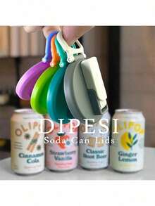 Nắp lon nước ngọt có ga 4 màu kèm ống hút, nắp lon nước ngọt có ga bằng silicon, có thể tái sử dụng cho các loại nước ngọt có ga, nước giải khát, nước ép, soda. - Nhiều màu - Xem 8