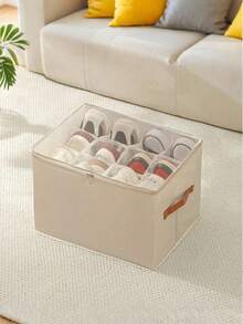 1 pieza Caja de zapatos plegable a prueba de polvo con tapa, adecuada para zapatos, ropa y accesorios. Caja de almacenamiento rectangular de gran capacidad con tapa abatible, bolsa de almacenamiento, solución de almacenamiento de zapatos de tela Oxford ligera, para todo el año, fácil de transportar, muy práctica, excelente opción de regalo - Multicolor - Ver 11