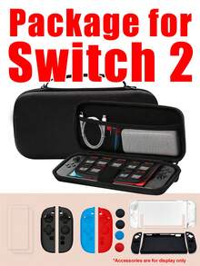1個適合Switch2的收納袋手提包組,大容量便攜式遊戲主機卡匣收納,實機開模硬塑透明保護殼,全矽膠分體式左右保護套,附HD鋼化膜 - 查看 2