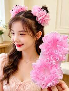 Bộ 2/4 phụ kiện tóc hình hoa dễ thương cho bé gái, dây buộc tóc xinh xắn để búi tóc, phù hợp cho sử dụng hàng ngày, biểu diễn sân khấu, lễ hội và tiệc tùng, món quà ngày lễ hoàn hảo. - Nhiều màu - Xem 4