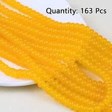 Khoảng 163 hạt cườm thủy tinh giả ngọc bích kích thước 5x8mm, hạt dẹt, hạt đệm, vật liệu làm trang sức thủ công DIY. - Hạt bàn tính - Xem 10