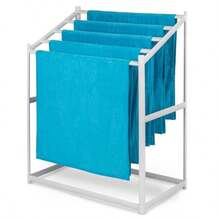 Toallero moderno de la , elija su color - Estante de secado para 5 toallas de playa de PVC para uso interior y exterior - Blanco - Ver 1